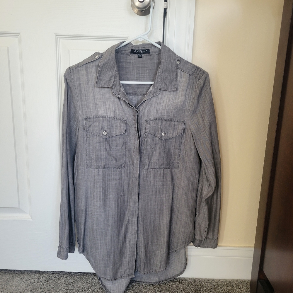 Velvet Heart High Low Collared Button Up